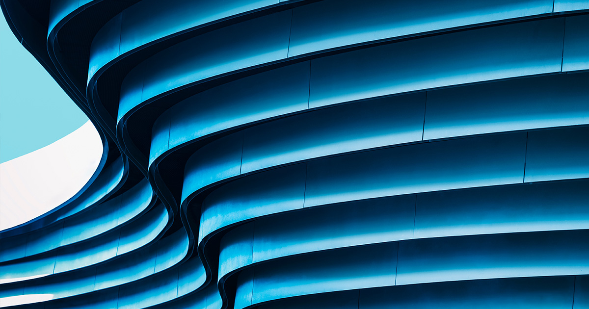 Exterior of abstract office building