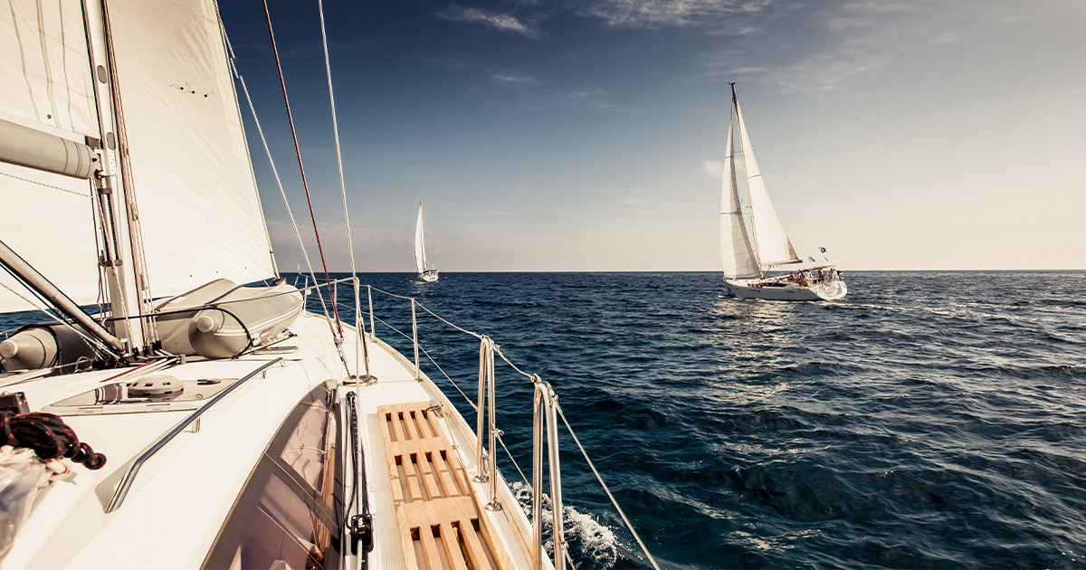 Yachts navigating Atlantic US and UK